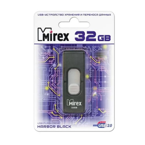 Флеш-накопитель 32Gb Mirex HARBOR, USB 2.0, пластик, чёрный