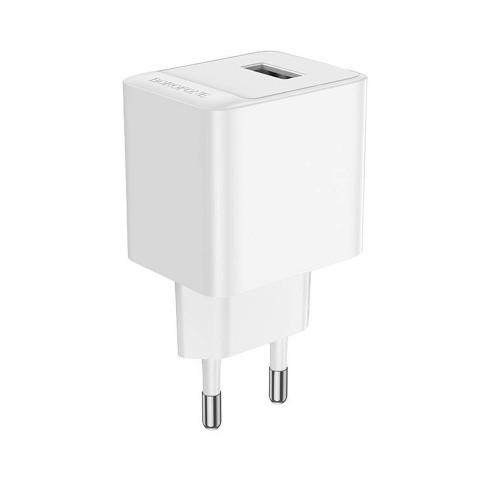 Блок питания сетевой 1 USB Borofone BAS11A, Erudite, 5V/2.1A, 18Вт, цвет: белый