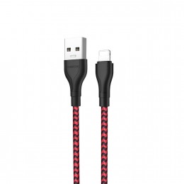 Кабель USB - 8 pin Borofone BX39, 1.0м, 2.4A, цвет: чёрный, красный