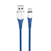 Кабель USB - микро USB Borofone BX60 Superior, 1.0м, круглый, 2.4A, нейлон, пластик, цвет: синий