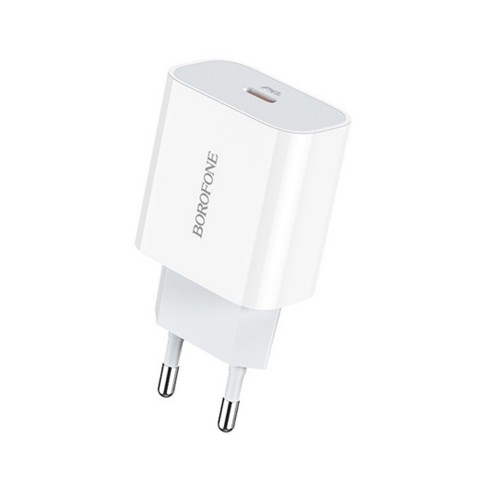Блок питания Borofone BA38A Plus 1 Type-C, QC3.0, PD3.0, 3000mA, белый

