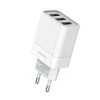 Блок питания Borofone BA40A 3 USB, 2400mA, QC3.0, белый