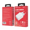 Блок питания Borofone BA40A 3 USB, 2400mA, QC3.0, белый
