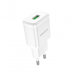 Блок питания сетевой 1 USB Borofone BA59A, Heavenly, 18Вт, QC3.0, QC2.0, FCP, AFC, цвет: белый

