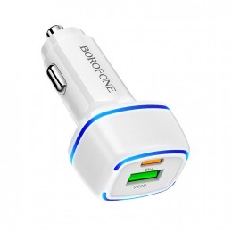 Блок питания автомобильный 1 USB, 1 Type-C Borofone BZ14A , Mercury, 3.0A, 20Вт, PD3.0, QC3.0, FCP, AFC, цвет: чёрный
