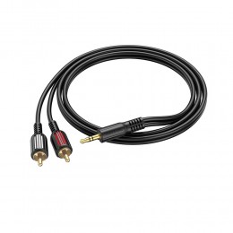 Кабель AUX, Jack 3,5mm(m) - 2xRCA(m) Borofone BL11, 1.5м, цвет: чёрный