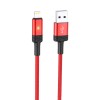 Кабель USB - 8 pin Borofone BU30 Lynk, 1.2м, 2.4A, цвет: красный