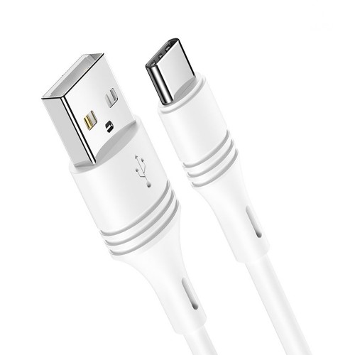 Кабель USB - Type-C Borofone BX43 CoolJoy, 1.0м, 3,0А, цвет: белый