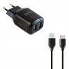 Блок питания сетевой 2 USB FaisON C-19, Grade, 2400mA, кабель микро USB 1.0м, цвет: чёрный