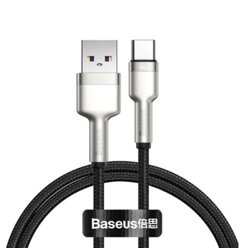 Кабель USB - Type-C Baseus CAKF000101 Cafule, 1.0м, круглый, 66W, нейлон, цвет: чёрный