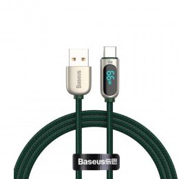 Кабель USB - Type-C Baseus CASX020006 Display, 1.0м, 66Вт, цвет: зелёный