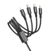 Кабель USB - 2x 8 pin, Type-C, микро USB Borofone BX72, 1.0м, круглый, 2.0A, нейлон, 4 в 1, цвет: чёрный