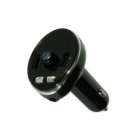 FM-трансмиттер без бренда, 594, Bluetooth, TF, FM, Bluetooth, 2 USB, AUX, дисплей, цвет: серебряный
