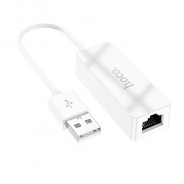 Адаптер USB 3.0(m) - RG45(f) HOCO UA22, цвет: белый