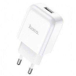 Блок питания сетевой 1 USB HOCO N2, Vigour, 2100mA, цвет: белый