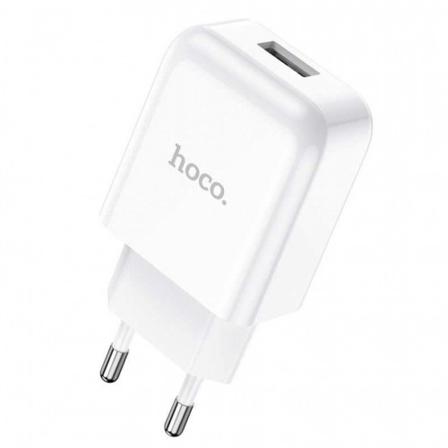 Блок питания сетевой 1 USB HOCO N2, Vigour, 2100mA, цвет: белый