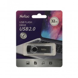 Флеш-накопитель 32Gb Netac U505, USB 2.0, металл, пластик, чёрный, серебряный