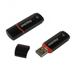 Флеш-накопитель 32Gb SmartBuy Crown, USB 2.0, пластик, чёрный