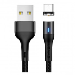 Кабель USB - микро USB Usams US-SJ335 U29, 1.0м, круглый, 2.0A, нейлон, магнит, цвет: чёрный