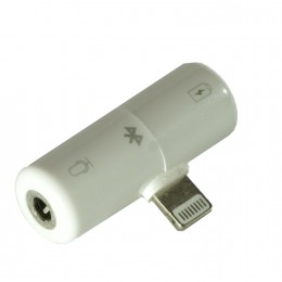 Переходник 8 pin(m) - Jack 3,5mm(f), 8 pin(f) без бренда GL044 , цвет: белый
