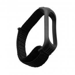 Ремешок для фитнес-браслета XIAOMI Mi Band 3/ Mi Band 4 без бренда, Nylon, №11, ткань, цвет: чёрный
