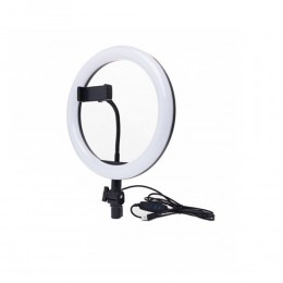 Вспышка для селфи без бренда, Ring Fill Light, держатель для телефона, трипод, кольцо 26 см, цвет: белый, пластик, в коробке
