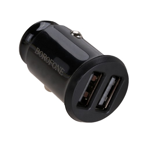 Блок питания автомобильный 2 USB Borofone BZ8, 2400mA, чёрный
