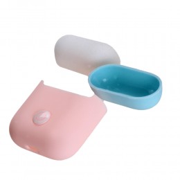 Чехол силиконовый без бренда для APPLE Airpods, DOU-3, цвет: розовый
