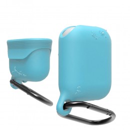 Чехол водонепроницаемый без бренда для APPLE Airpods, Waterproof, цвет: голубой
