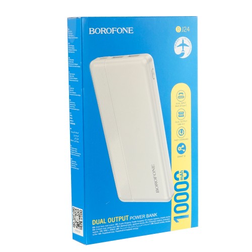 Аккумулятор внешний Borofone BJ24, 10000mAh, цвет: белый