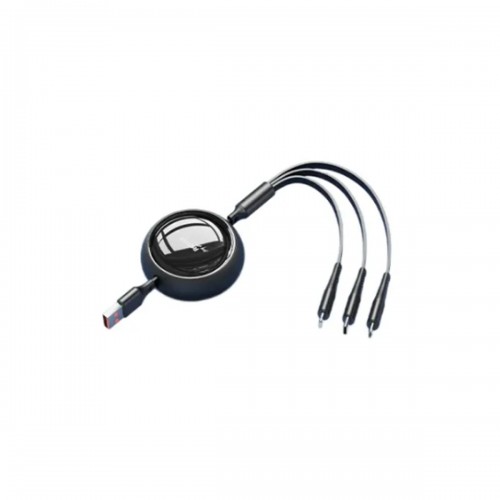 Кабель USB - 8 pin, Type-C, микро USB Remax RC-C033 Linon Series, 1.2м, цвет: чёрный