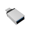 Переходник Type-C(m) - USB 3.0(f) Borofone BV3, серебристый алюминий
