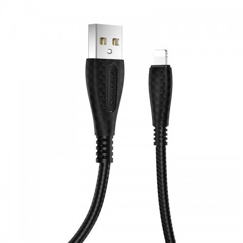 Кабель USB - 8 pin Borofone BX38 Cool, 1.0м, 2.4A, цвет: чёрный