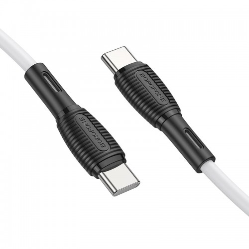 Кабель Type-C - Type-C Borofone BX86, 1м, 3A, 60Вт, белый
