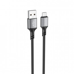 Кабель USB - микро USB Borofone BX83 Famous, 1.0м, 2.4A, цвет: чёрный