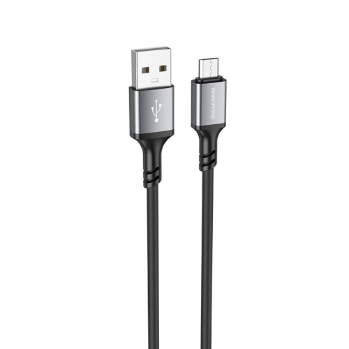 Кабель USB - микро USB Borofone BX83 Famous, 1.0м, 2.4A, цвет: чёрный