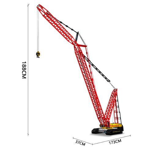Конструктор MOULD KING, 17015, гусеничный кран, на пульте управления, 4318 деталей, цвет: красный
