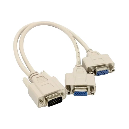 Кабель VGA(m) - 2xVGA(f) VCOM VVG6530, 0.3м, цвет: белый