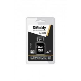 Карта памяти microSDHC 4Gb DiGoldy, Class10, с адаптером