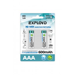 Аккумулятор AAA Exployd, R03-2BL, EX-B-1222, 600mAh, (2/20/200), 2шт