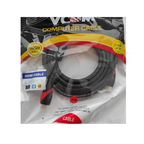 Кабель HDMI(m) - HDMI(m) VCOM CG525D-R, 5.0м, 4k, цвет: чёрный, красная вставка