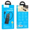 USB-концентратор HOCO HB25, 4 гнезда, 3xUSB2.0, 1xUSB3.0, чёрный
