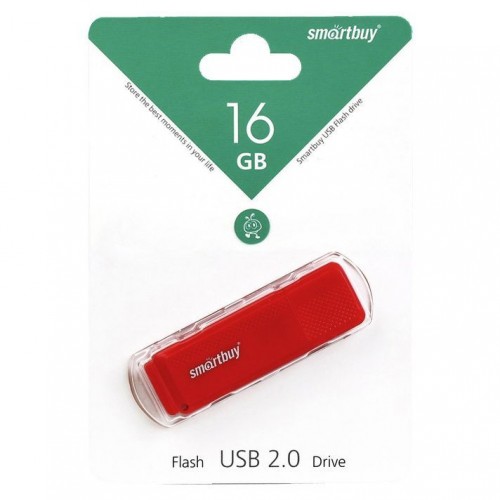 Флеш-накопитель 16Gb SmartBuy Dock, USB 2.0, пластик, красный