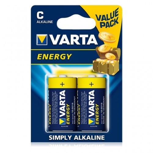 Батарейка C Varta LR14-2BL ENERGY, 1.5В, (2/20/200)