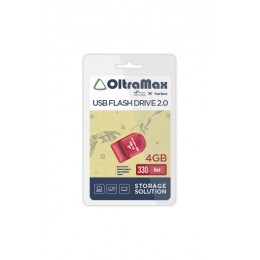 Флеш-накопитель 4Gb OltraMax 330, USB 2.0, пластик, красный