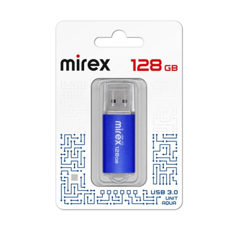 Флеш-накопитель 128Gb Mirex UNIT, USB 3.0, пластик, синий