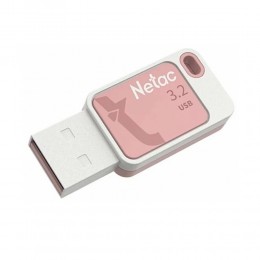 Флеш-накопитель 256Gb Netac UA31, USB 3.2, пластик, белый, розовая вставка