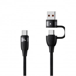 Кабель USB, Type-C - Type-C Usams US-SJ655 U85, 2.0м, PD 100Вт, цвет: чёрный