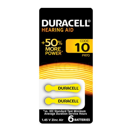 Батарейка Duracell ZA10-6BL ZincAir, 1.4В, (6/60/600), (арт.Б0039179)