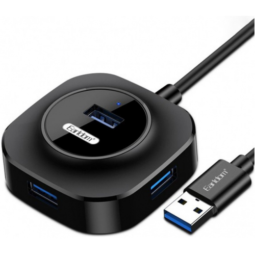 USB-концентратор Earldom ET-HUB06, 4 гнезда, цвет: чёрный